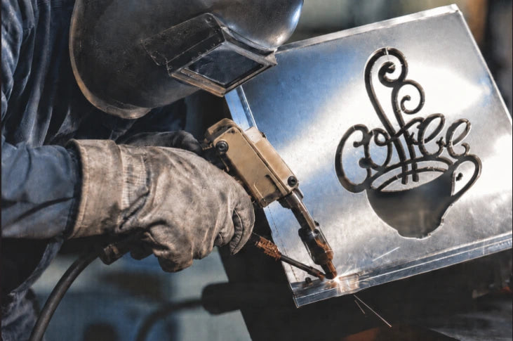 MIG welding detailed metal artwork