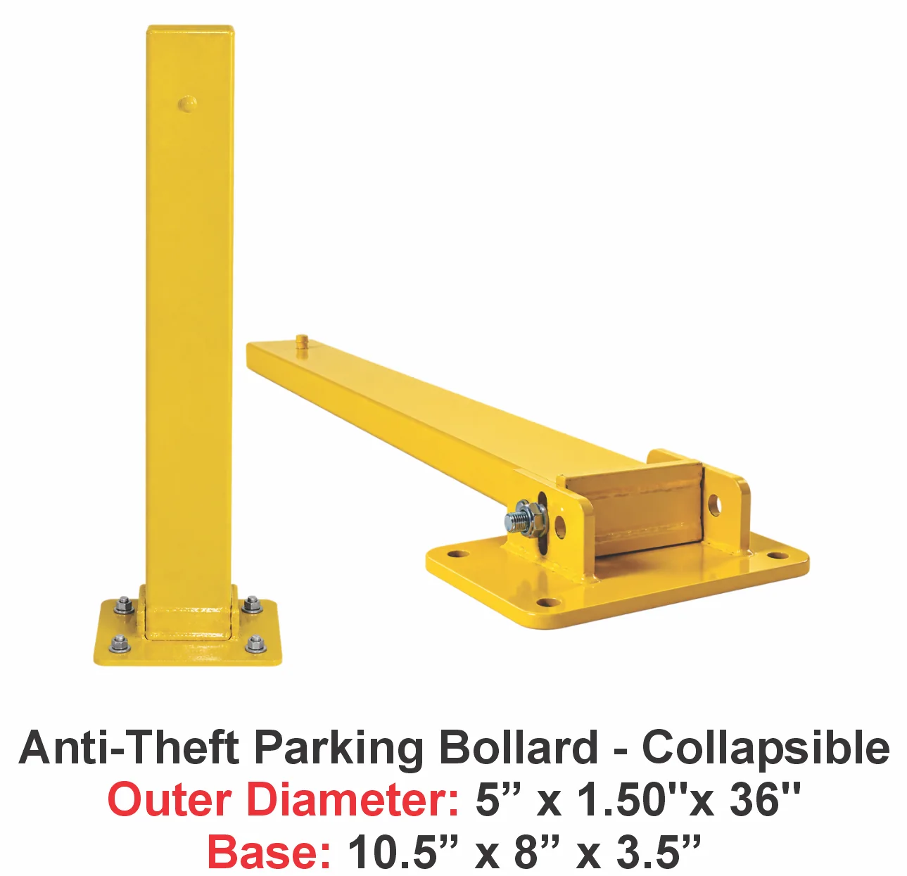 Anti-Theft Parking Bollard - Collapsible