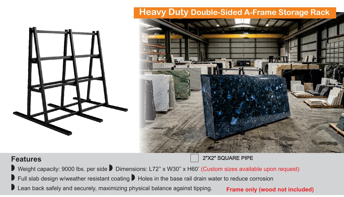 Heavy-duty double-sided A-frame storage rack — Brochure panel