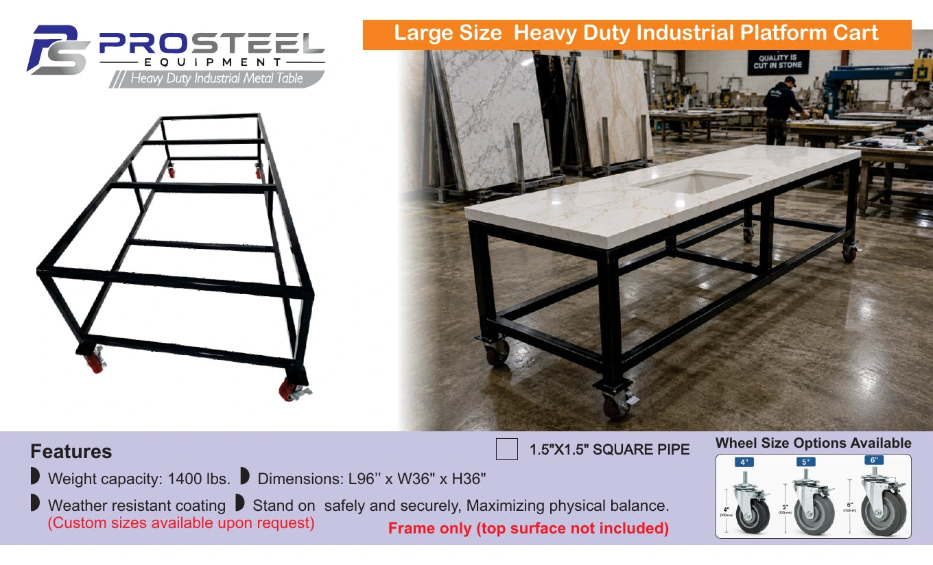 Large heavy-duty industrial platform cart frame — Brochure panel