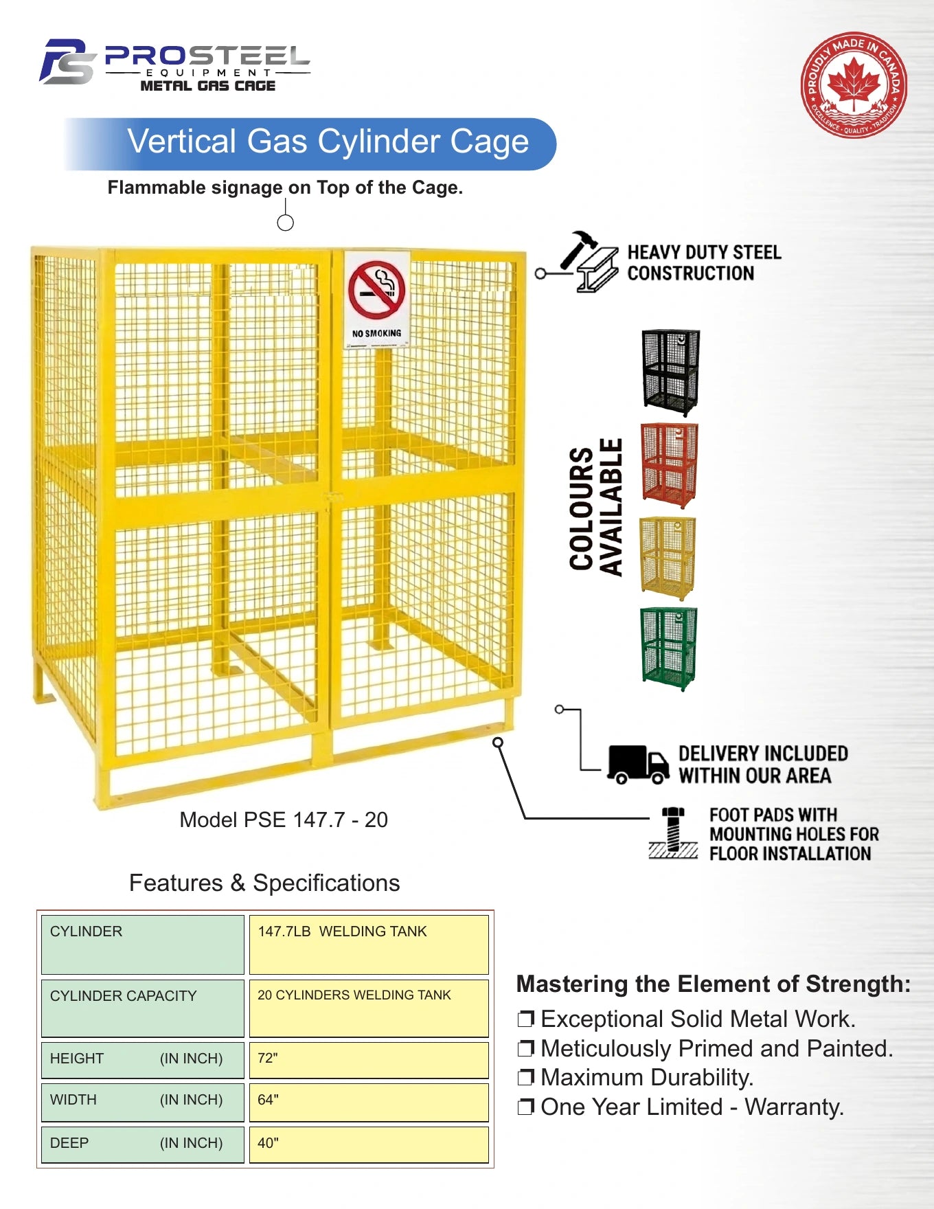 Large ProSteel cage for twenty welding cylinders — Brochure panel