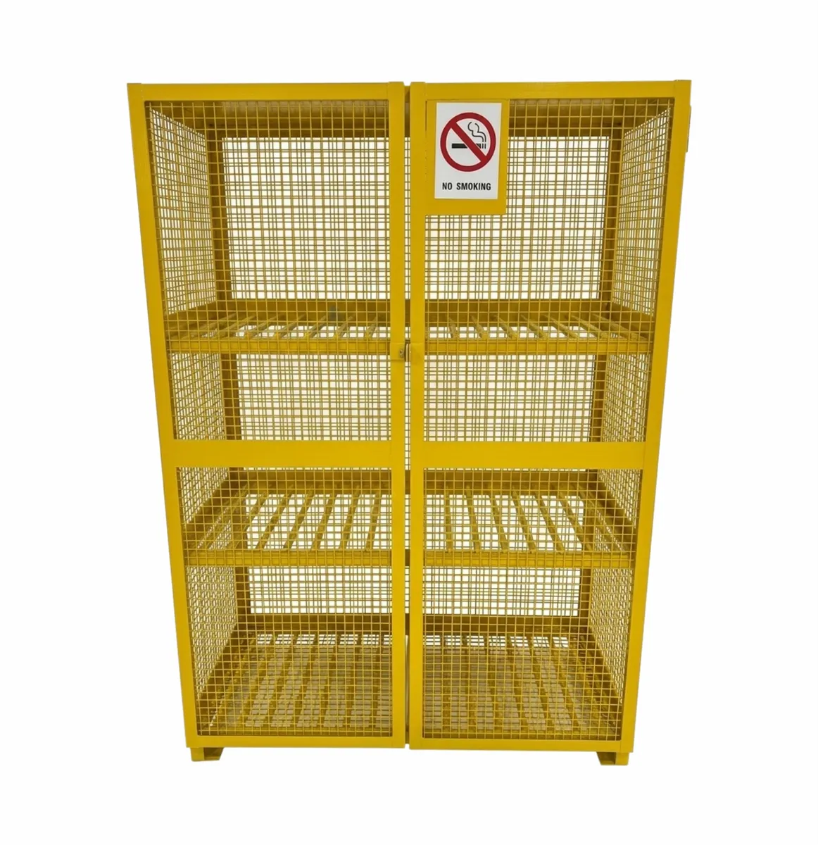 Tall yellow ProSteel cage for twenty-four barbecue cylinders — Product photo