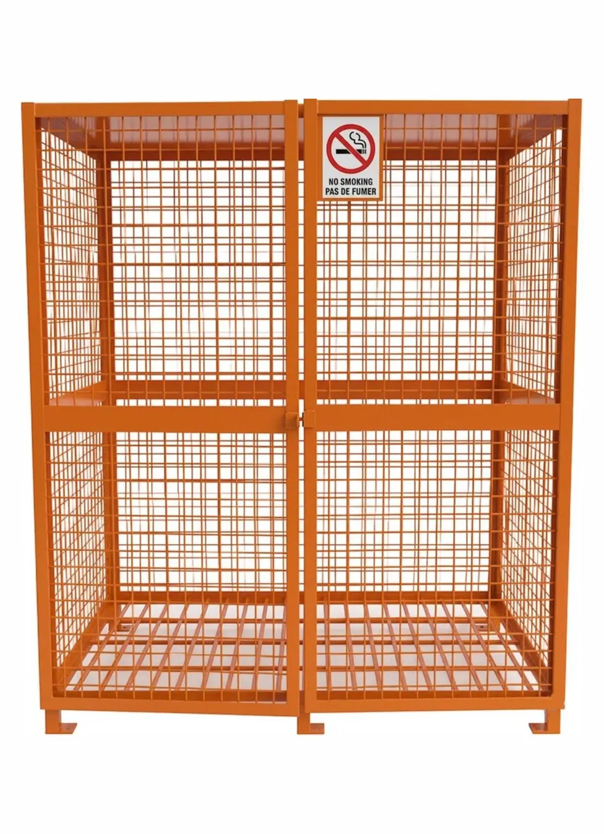 Orange ProSteel firewood bundle carrier cage — Product photo