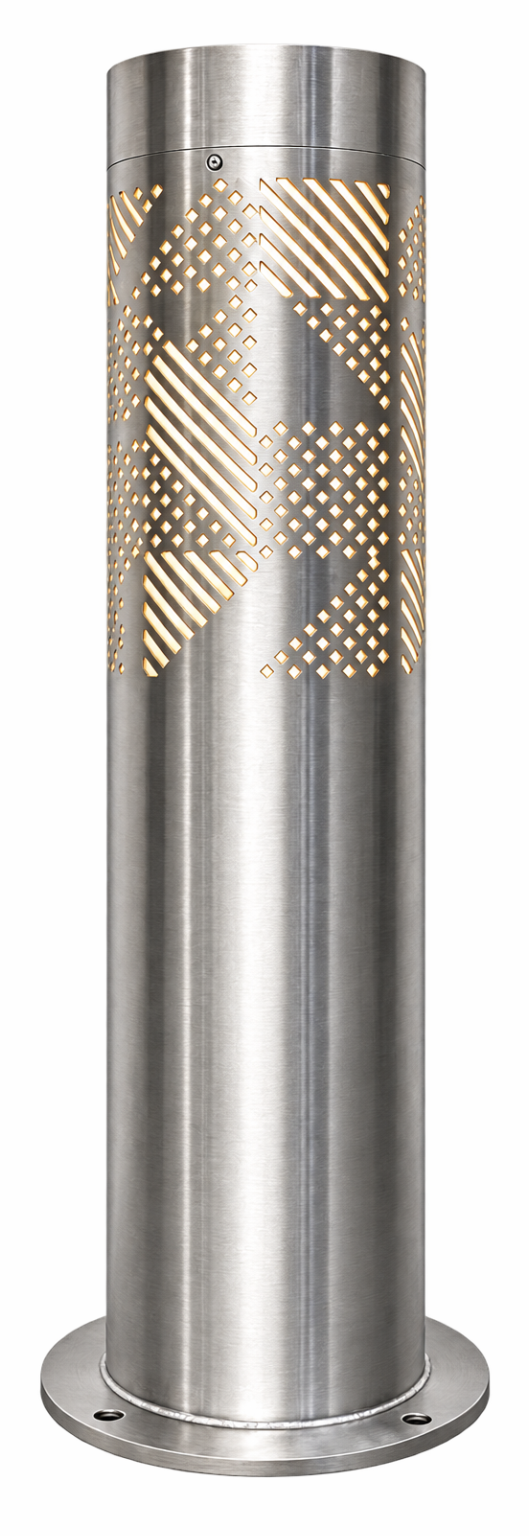 Geometric Mosaic custom stainless-steel illuminated architectural column