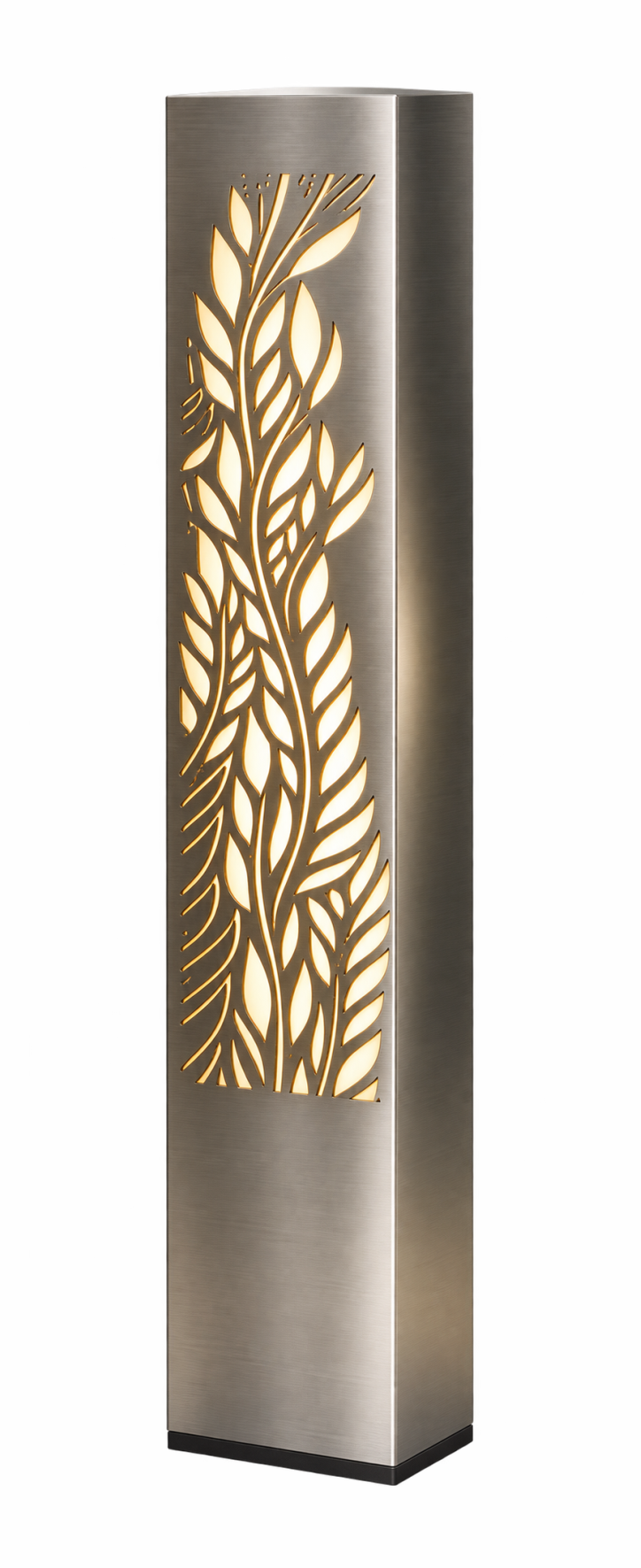 Natural Leaf custom stainless-steel illuminated architectural column