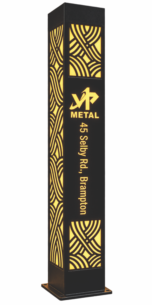Strength in Style custom stainless-steel illuminated architectural column